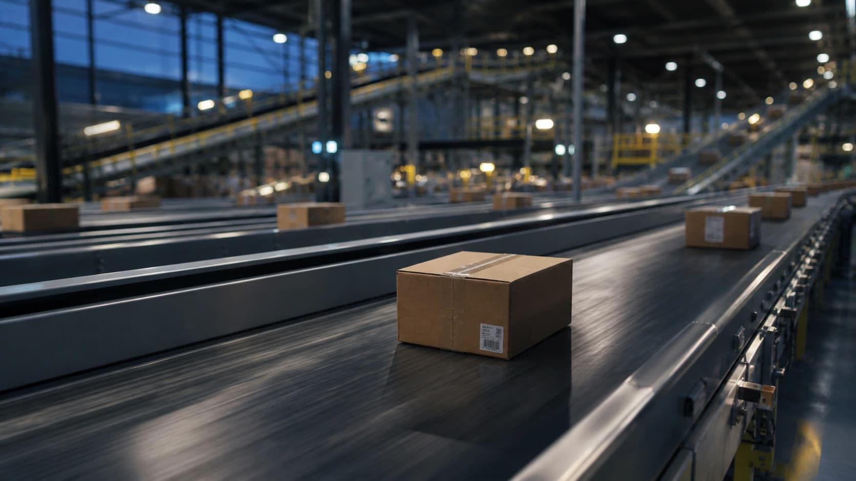 Industriebaender in einem Distributionszentrum für Stückgut-Förderung.